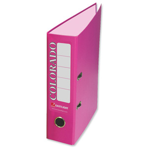 Rexel Colorado Lever Arch File 80mm A4 Pink Ref 3102102 [Pack 10] Ident: 227C