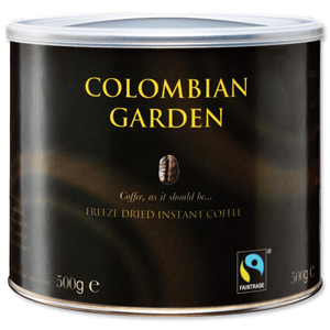 Columbian Garden Instant Coffee Fairtrade Freeze-dried 500g Ref A07451