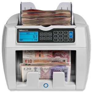 Safescan 2685 Banknote Counter GBP and Euro 800-1500 Notes/min Ref 112-0421 Ident: 558E