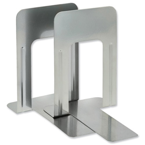 Large Bookends Metal Silver [Pack 2] Ident: 334A