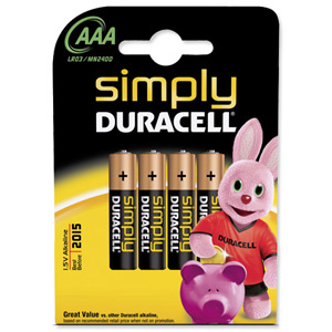 Duracell MN2400 Simply Battery AAA Ref 81235219 [Pack 4] Ident: 648B