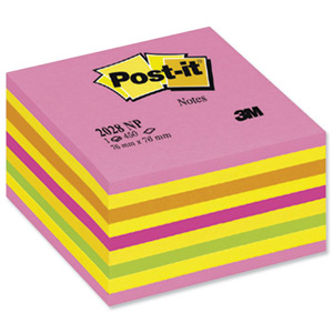 Post-it Note Cube Pad of 450 Sheets 76x76mm Neon Pink Ref 2028 NP Ident: 64B