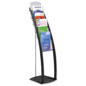 Literature Display Floor Stand 6 x A4 Pockets Black