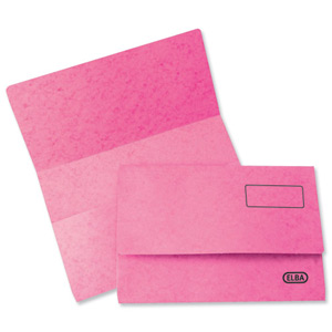 Elba Boston Document Wallet Pressboard 275gsm Capacity 32mm Foolscap Pink Ref 100090019 [Pack 25]