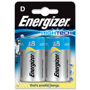 Energizer HighTech Battery Alkaline LR20 1.5V D Ref 629801 [Pack 2] Ident: 647E