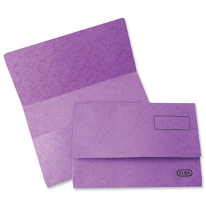 Elba Boston Document Wallet Pressboard 275gsm Capacity 32mm Foolscap Purple Ref 100090018 [Pack 25]