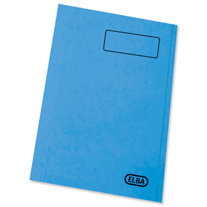 Elba Boston Square Cut Folder Pressboard 300 micron for 32mm Foolscap Blue Ref 100090020 [Pack 50]