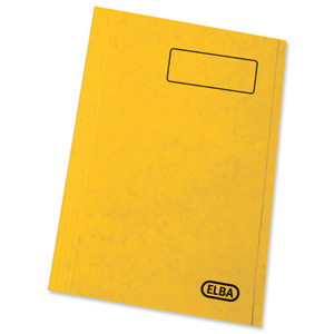 Elba Boston Square Cut Folder Pressboard 300 micron for 32mm Foolscap Yellow Ref 100090023 [Pack 50]