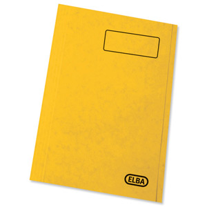 Elba Boston Square Cut Folder Pressboard 300 micron for 32mm Foolscap Yellow Ref 100090023 [Pack 50] Ident: 182C