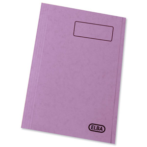 Elba Boston Square Cut Folder Pressboard 300 micron for 32mm Foolscap Lilac Ref 100090025 [Pack 50]