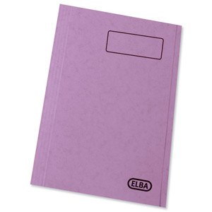 Elba Boston Square Cut Folder Pressboard 300 micron for 32mm Foolscap Lilac Ref 100090025 [Pack 50] Ident: 182C