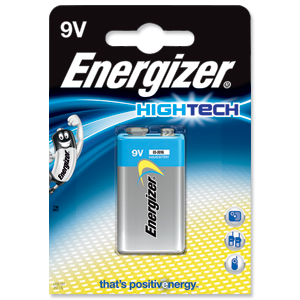 Energizer HighTech Battery Alkaline 6LR61 9V Ref 629781 Ident: 647E