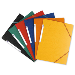 Elba Boston File Premium Pressboard Elasticated 3-Flap for 32mm A4 Assorted Ref M12051520 [Pack 10]