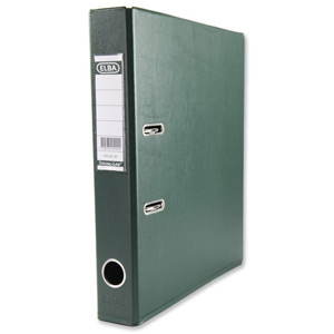 Elba Mini Lever Arch File PVC 50mm Spine A4 Green Ref 100080908 [Pack 10]