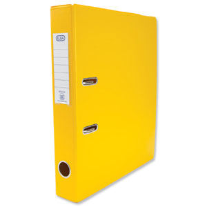 Elba Mini Lever Arch File PVC 50mm Spine A4 Yellow Ref 100082457 [Pack 10] Ident: 226C