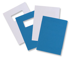 GBC Binding Covers Leatherboard Window 250gsm A4 Blue Ref 46735E [Pack 25x2]