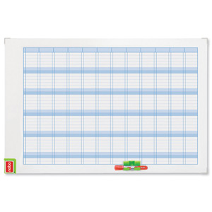 Nobo Performance Planning Board Annual Grid Magnetic Drywipe W900xH600mm Ref 3048001