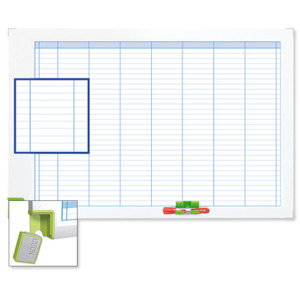 Nobo Performance Planning Board Weekly Grid Magnetic Drywipe W900xH600mm Ref 3048201
