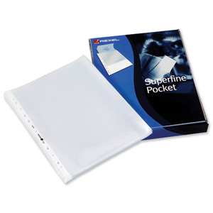 Rexel Superfine Pocket Multipunched Lightweight Polypropylene Top-opening A5 Clear Ref 11010 [Pack 20] Ident: 235F