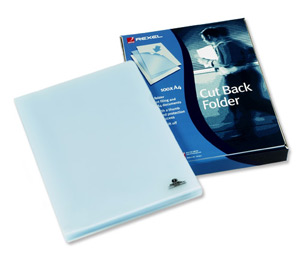 Rexel Cut Back Folder Polypropylene Copy-secure Embossed Finish A4 Clear Ref 12224 [Pack 100]