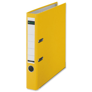 Leitz Mini Lever Arch File Plastic 52mm Spine A4 Yellow Ref 10151015 [Pack 10] Ident: 228C