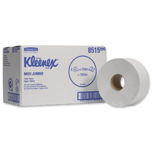 Kleenex Ultra Jumbo Toilet Tissue 1250 Sheet Rolls Two-ply Ref 8515 [Pack 6] Ident: 593B