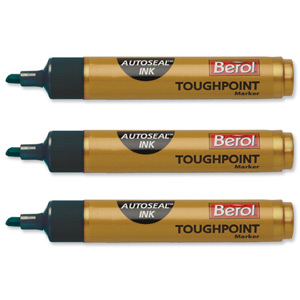 Berol Autoseal Toughpoint Permanent Marker Chisel Tip 2-5mm Line Black Ref S0679690[Pack 12] Ident: 91F