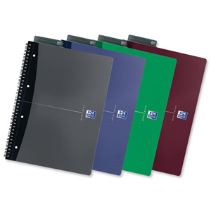 Oxford Office Notebook Wirebound Soft Cover Ruled 180ppp 90gsm A4 Assorted Ref 100105331 [Pack 5] Ident: 34F