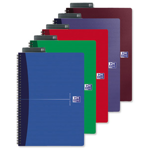 Oxford Office Notebook Wirebound Hard Cover Ruled 180pp 90gsm A4 Assorted Ref 100102099 [Pack 5] Ident: 34E
