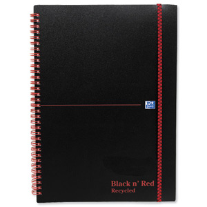 Black n Red Book Wirebound Recycled Polypropylene 90gsm 140pp A5 Ref 100080221 [Pack 5]