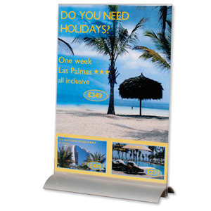 Durable Presenter Sign and Literature Holder Desktop Acrylic with Metal Base A4 Clear Ref 8589/19 Ident: 290F