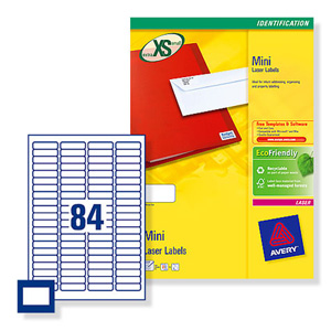 Avery Media Labels Laser 35mm Film Slides 84 per Sheet 46.0x11.1mm Ref L7656-25 [2100 Labels] Ident: 133A