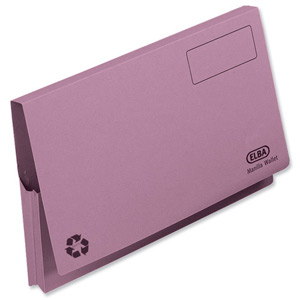 Elba Document Wallet Full Flap 285gsm Capacity 32mm Foolscap Mauve Ref 100090253 [Pack 50]