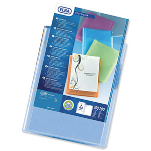 Elba Polyvision Display Book Polypropylene 20 Clear Pockets A4 Blue Ref 100206087