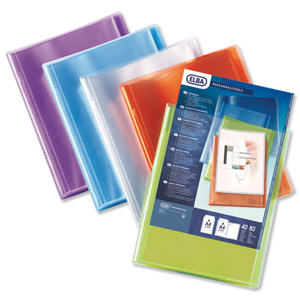 Elba Polyvision Display Book Polypropylene 40 Clear Pockets A4 Assorted Ref 100206230 [Pack 12] Ident: 298C