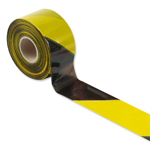 Barrier Tape in Dispenser Box 70mmx500m Yellow and Black Ident: 543F