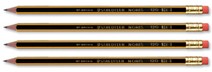 Staedtler 120 Noris Pencil Cedar Wood with Eraser HB Ref 122HBRT [Pack 12] Ident: 102B