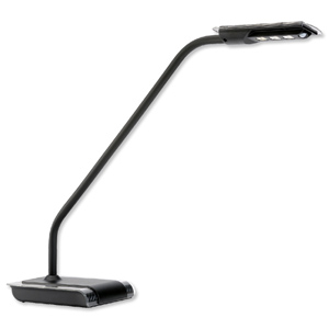 Power Desk Lamp Flexible Asymmetrical Lenses 3x LED H550mm Black