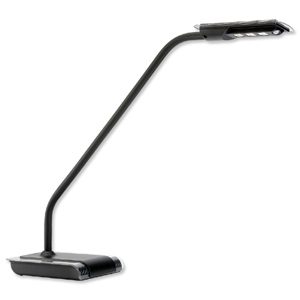 Power Desk Lamp Flexible Asymmetrical Lenses 3x LED H550mm Black Ident: 490B