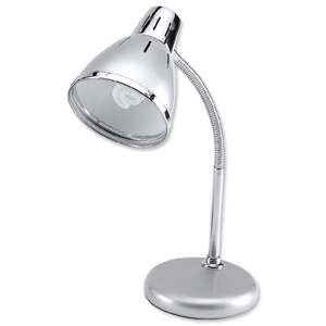 Retro Desk Lamp Fluorescent Flexible Arm Ventilated Shade H400mm12W Grey