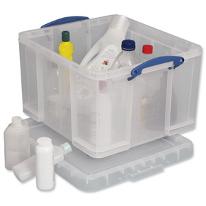 Really Useful Storage Box Plastic Lightweight Robust Stackable 42 Litre W440xD520xH310mm Clear Ref 42C Ident: 177C
