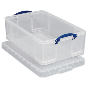 Really Useful Storage Box Plastic Lightweight Robust Stackable 50 Litre W440xD710xH230mm Clear Ref 50C Ident: 177C