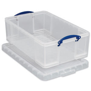 Really Useful Storage Box Plastic Lightweight Robust Stackable 50 Litre W440xD710xH230mm Clear Ref 50C