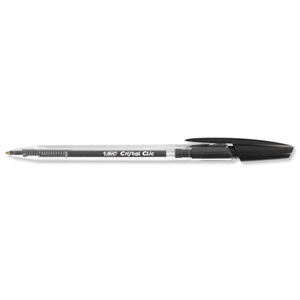 BIC Cristal Clic Ball Pen Retractable Medium Point 1.0mm Black Ref 850732 [Pack 20]