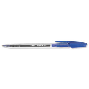 BIC Cristal Clic Ball Pen Retractable Medium Point 1.0mm Blue Ref 850733 [Pack 20]