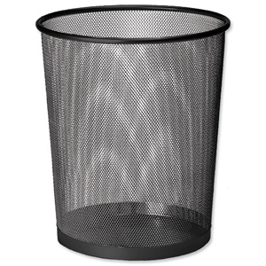 Mesh Waste Bin Lightweight Sturdy Scratch Resistant W275xH350mm Black