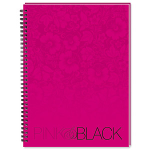 Oxford Pink and Black Notebook Wirebound Ruled 140pp A4 Ref 100080543 [Pack 5] Ident: 30B