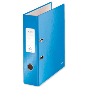 Leitz WOW Lever Arch File 80mm Spine for 600 Sheets A4 Blue Ref 10050036 [Pack 10]