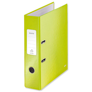 Leitz WOW Lever Arch File 80mm Spine for 600 Sheets A4 Green Ref 10050064 [Pack 10] Ident: 225C