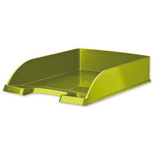 Bright Letter Tray Stackable Glossy Metallic Green Ident: 329A